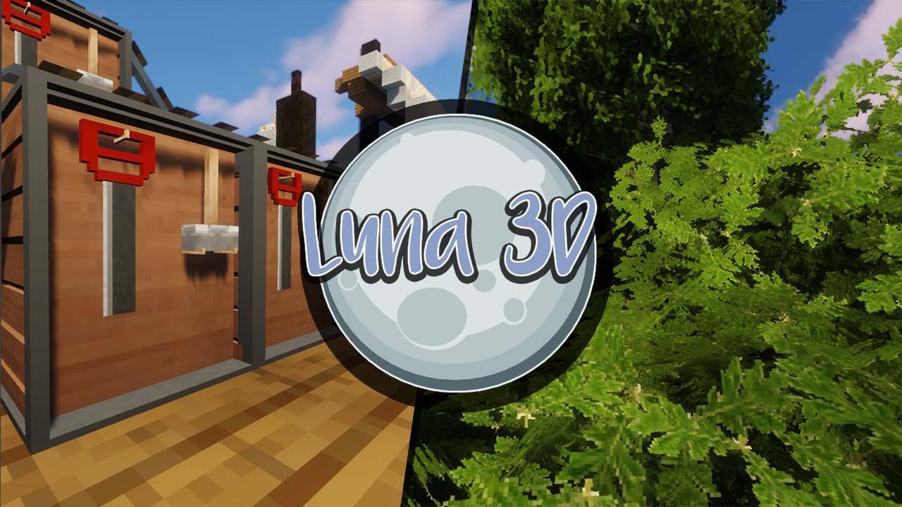 Pacote de recursos 3D Minecraft LUNA