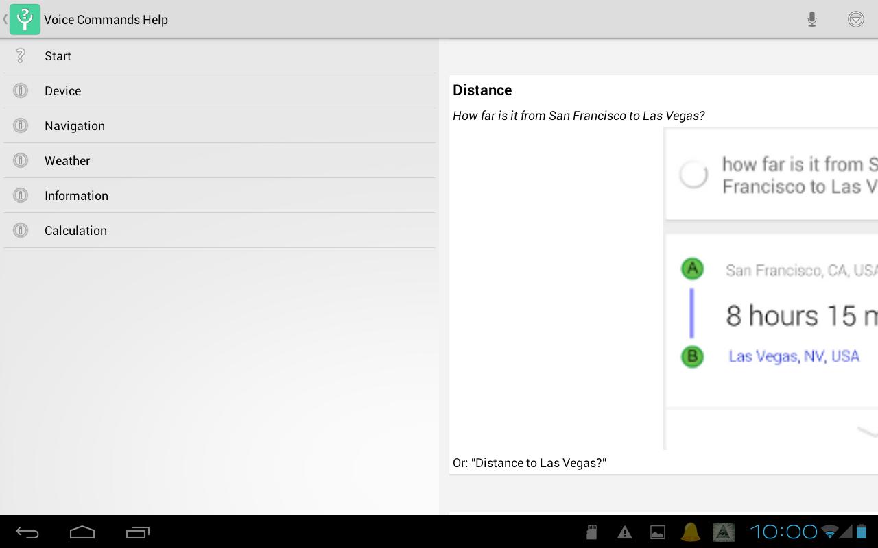 Voice Commands Help