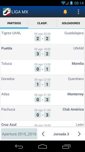 Livescore for Liga MX