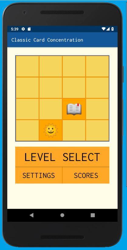 Classic Card Concentration