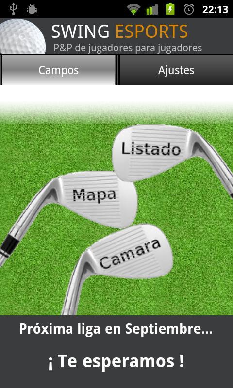 swing golf, campos y asistente