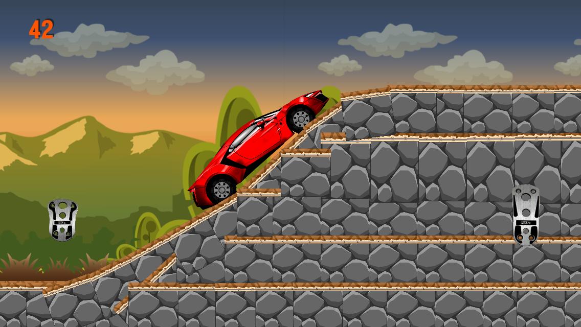 Supercar hill climb racing